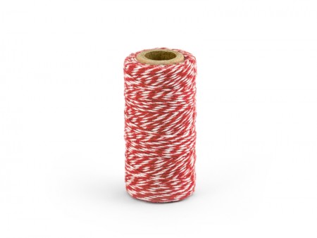 50 m ficelle baker twine rouge & blanc