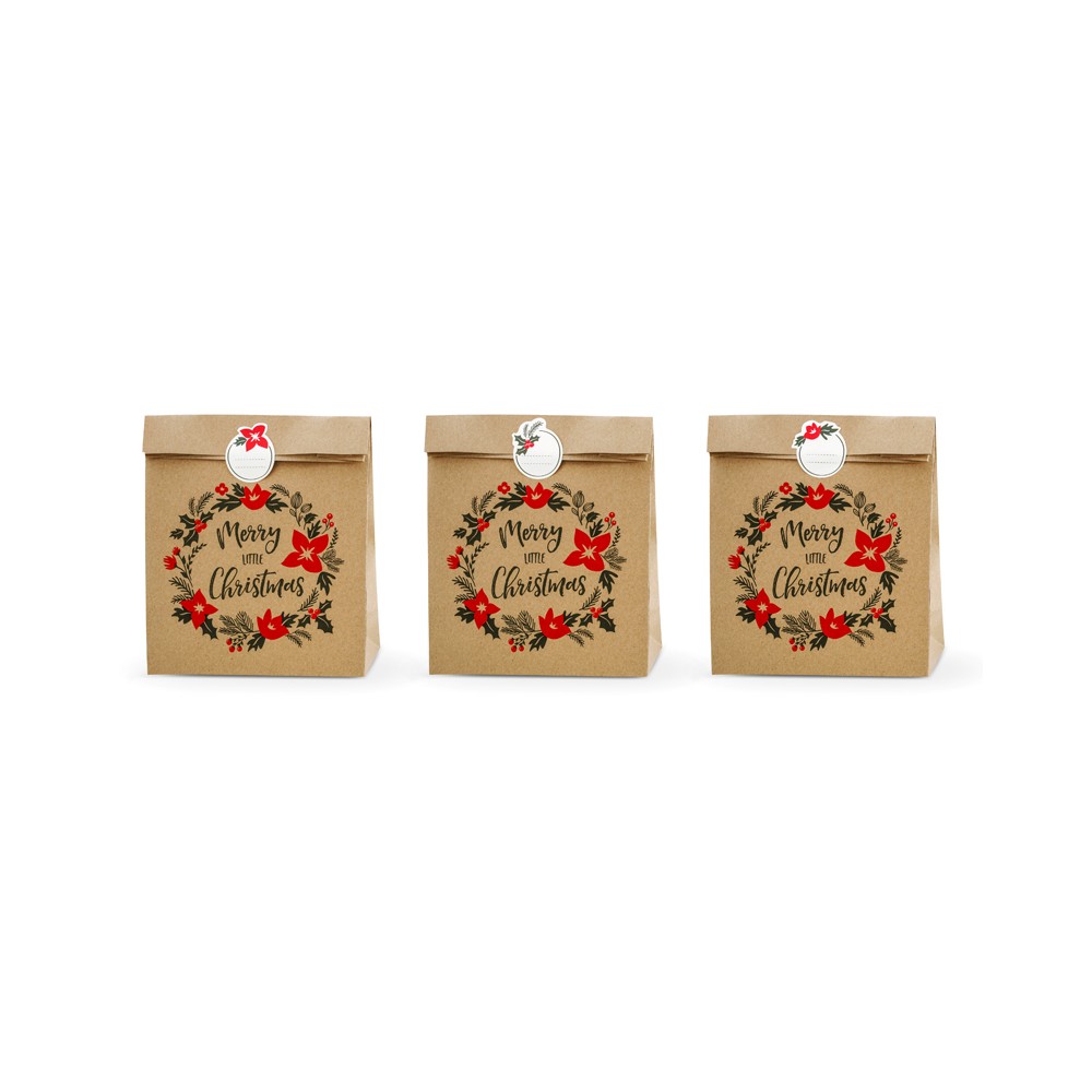 3 Sachets à friandises ''Merry Little Christmas'' - kraft