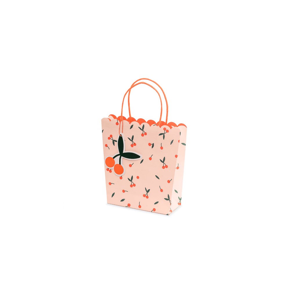 Sacs cadeaux Cerises 23 cm