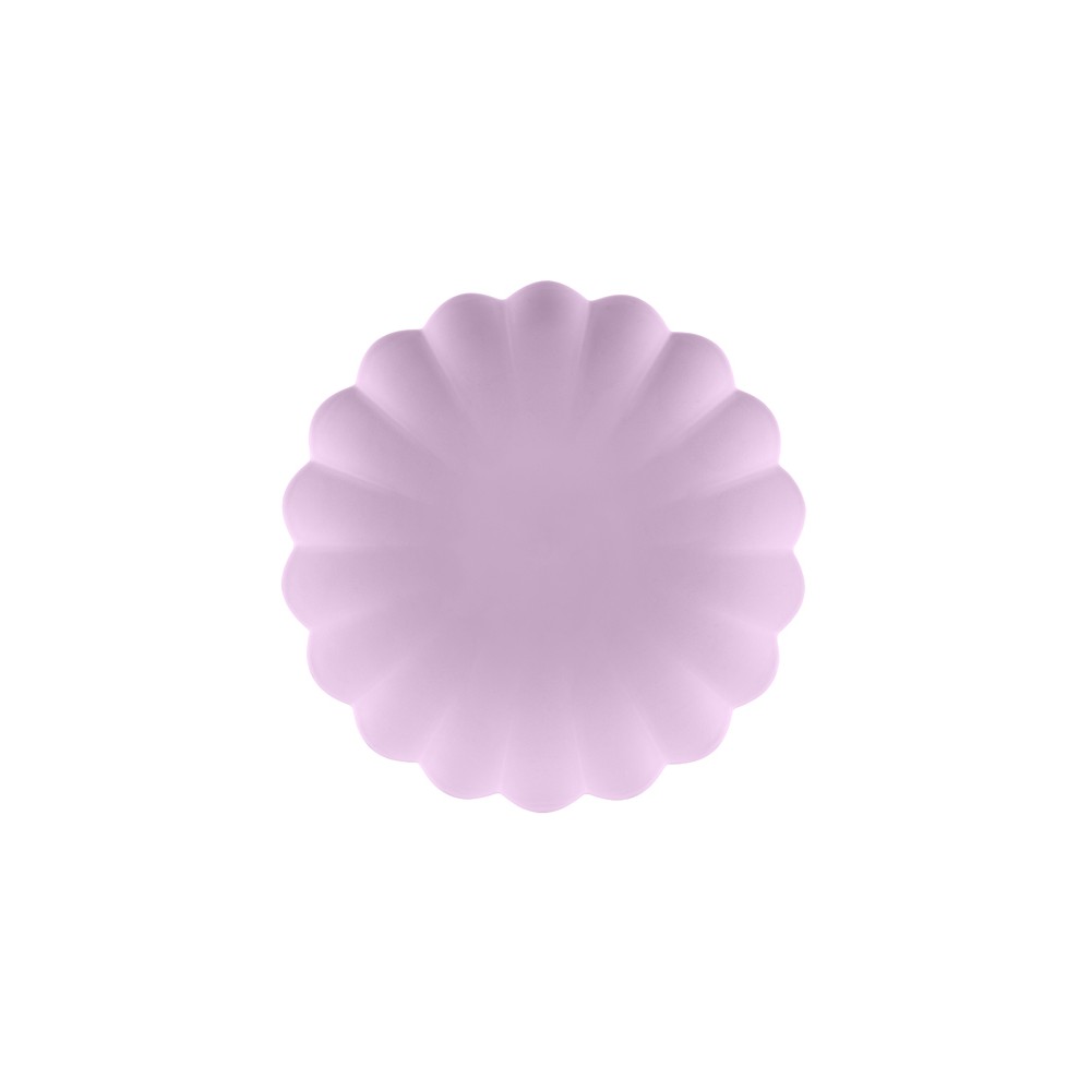 4 Assiettes en plastique Volant - 22 cm - violet