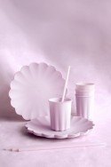 4 Assiettes en plastique Volant - 22 cm - violet