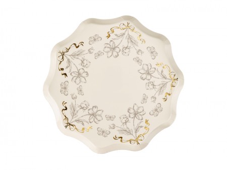 6 Assiettes Fleurs - 20 cm