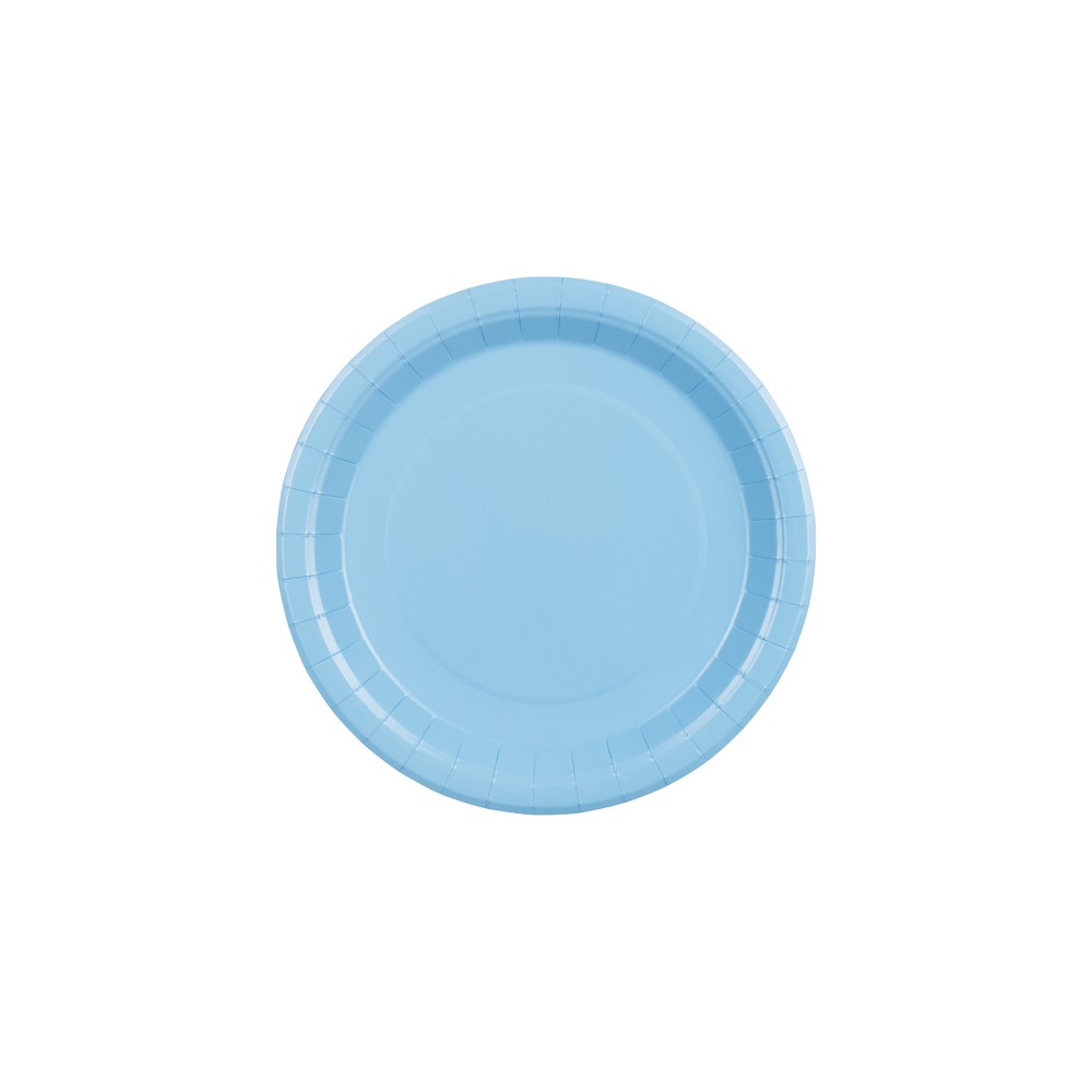 6 Assiettes en papier - bleu clair - 23 cm