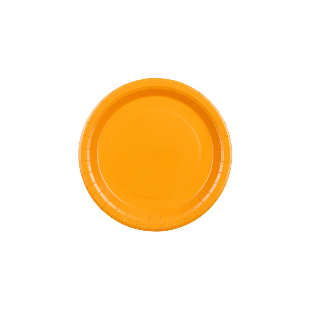 6 Assiettes en papier - orange clair - 23 cm