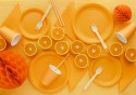 6 Assiettes en papier - orange clair - 23 cm