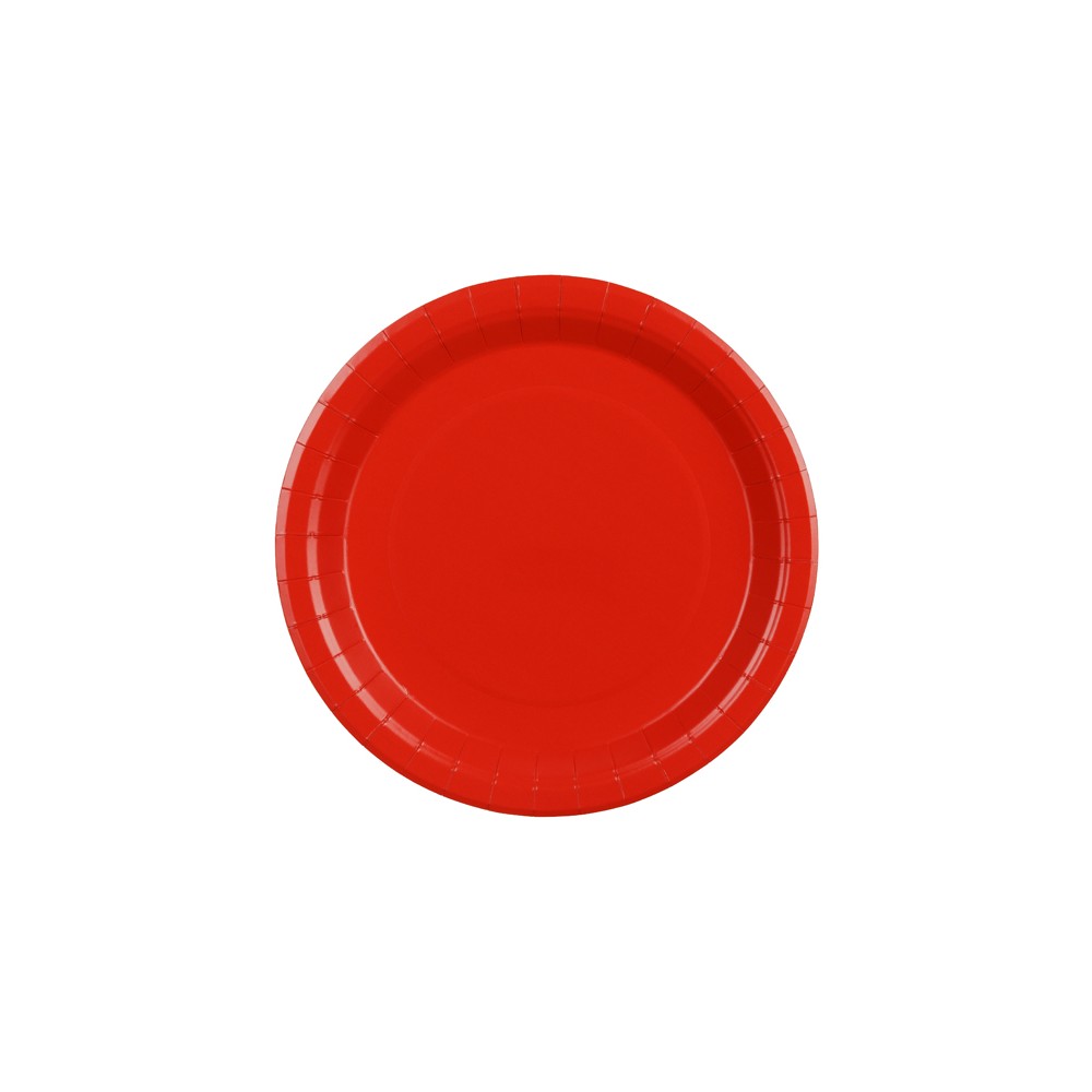 6 Assiettes en papier - rouge - 23 cm