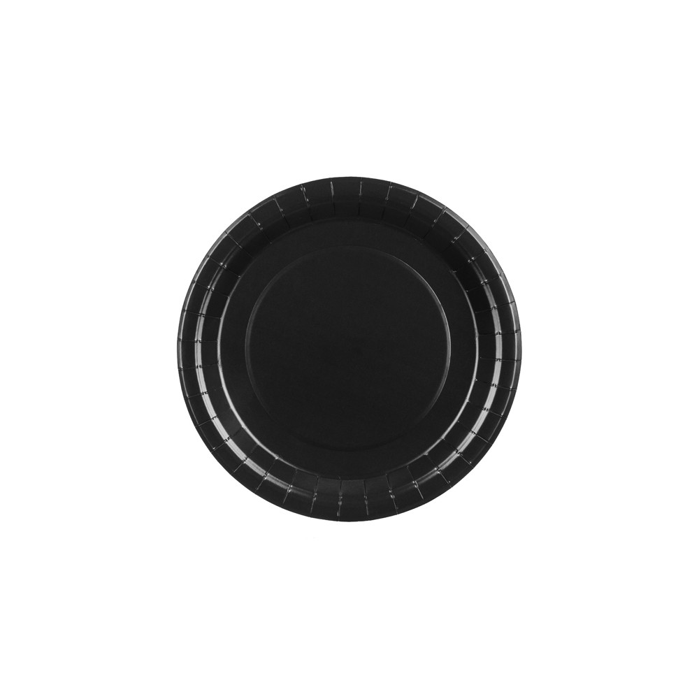 6 Assiettes en papier - noir - 23 cm