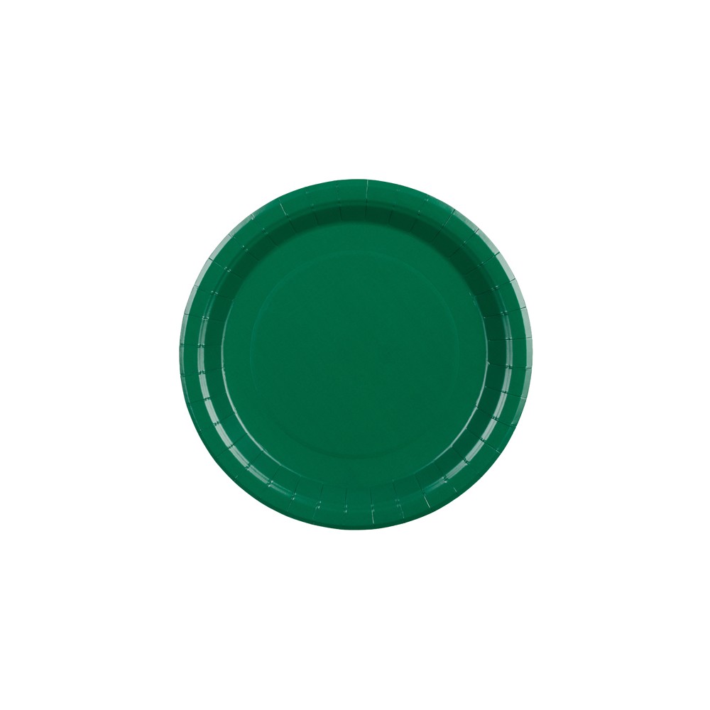 6 Assiettes en papier - vert foncé - 23 cm