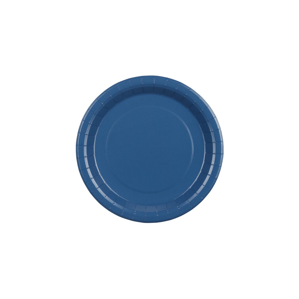 6 Assiettes en papier - bleu foncé - 23 cm