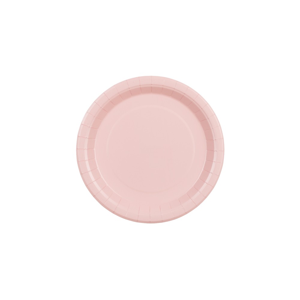 6 Assiettes en papier - rose clair - 23 cm