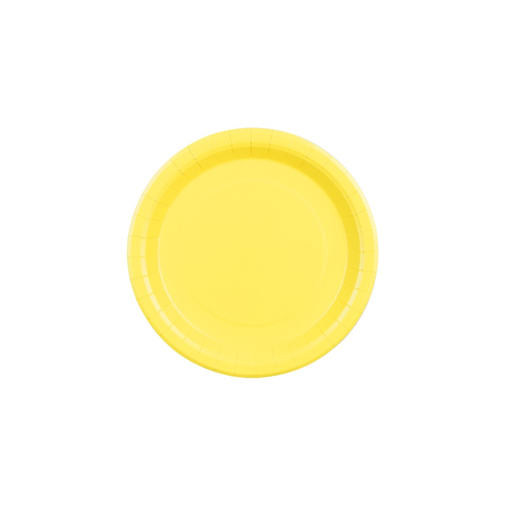 6 Assiettes en papier - jaune - 23 cm