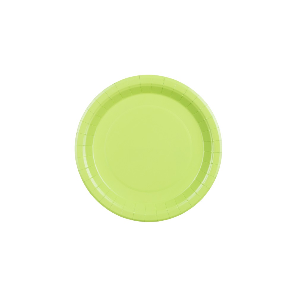 6 Assiettes en papier - vert clair - 23 cm