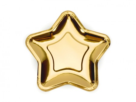 6 Assiettes Etoiles - or