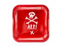 6 Assiettes Pirates - rouge - 20cm