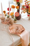 6 Assiettes de la mariée - or rose - 23 cm