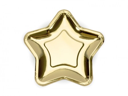 6 Assiettes étoiles - or -...