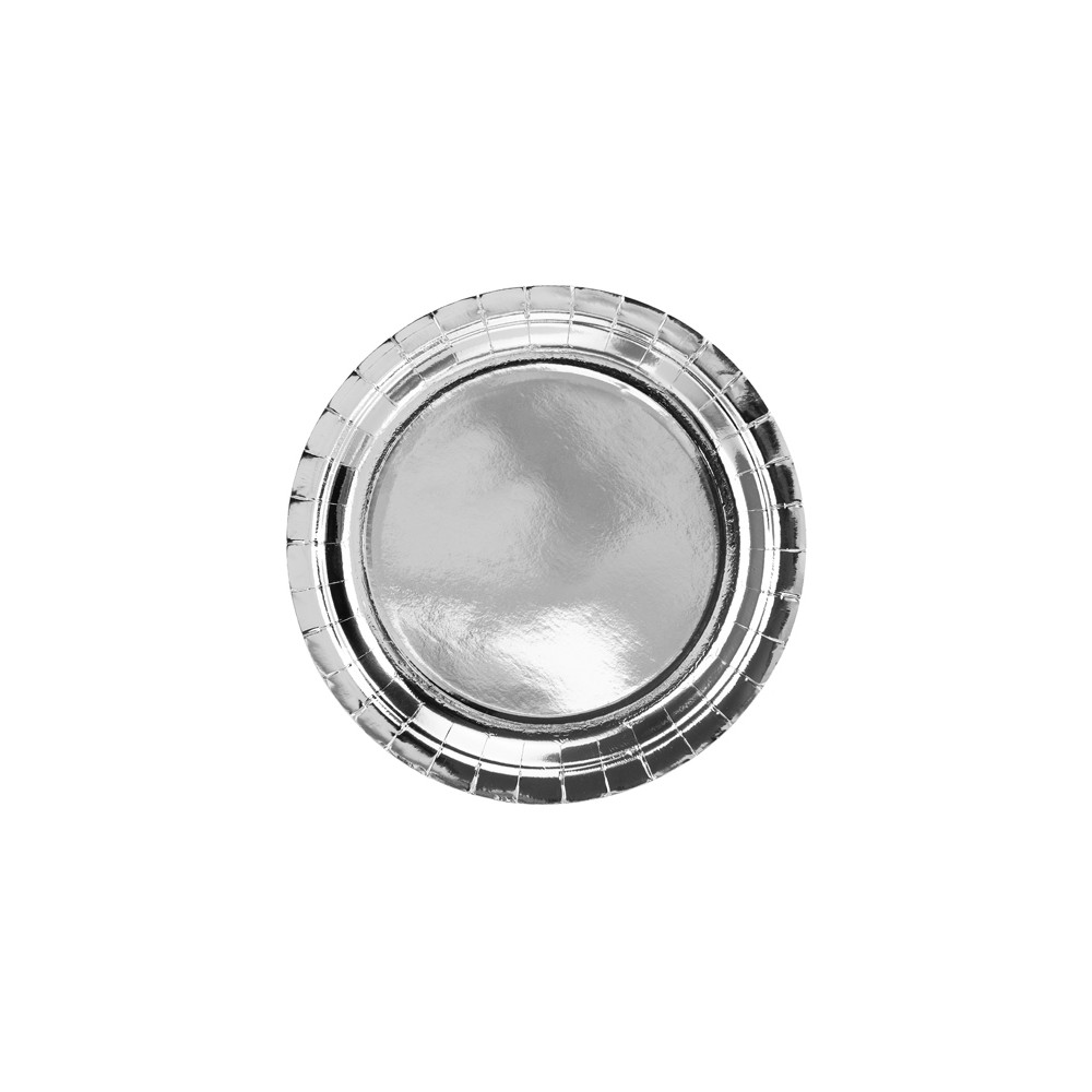 6 Assiettes rondes - argent - 23 cm