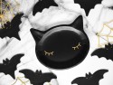 6 Assiettes chaton - noir