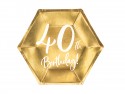 6 Assiettes 40e anniversaire - or - 20cm