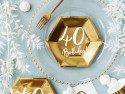 6 Assiettes 40e anniversaire - or - 20cm