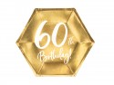 6 Assiettes 60ème anniversaire - or - 20cm