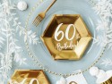 6 Assiettes 60ème anniversaire - or - 20cm