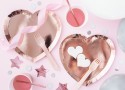 6 Assiettes coeur - or rose