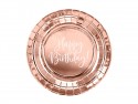 6 assiettes rose gold "happy birthday" - 18 cm