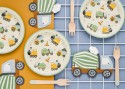 6 Assiettes Véhicules de chantier