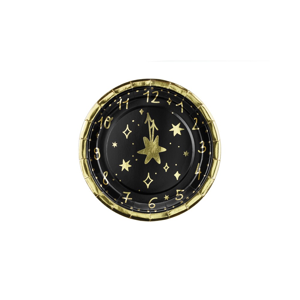 6 Assiettes en carton Horloge