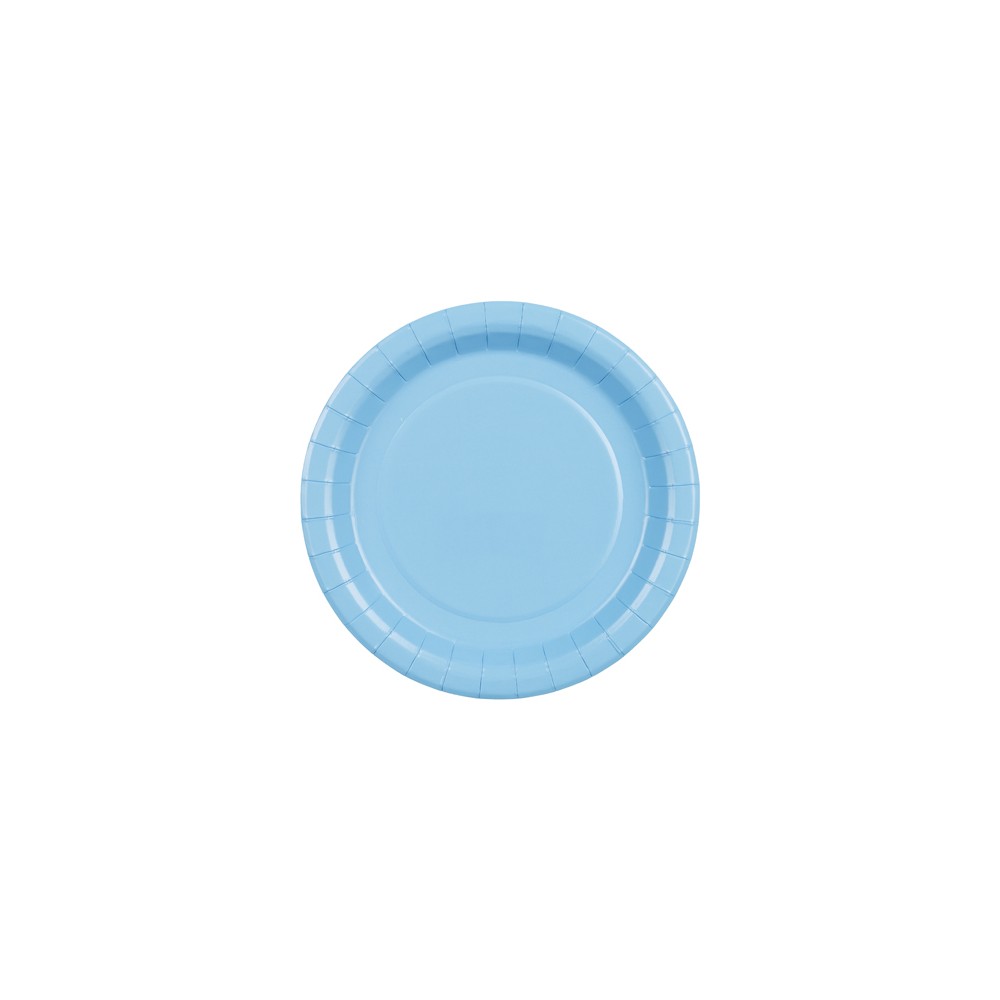 6 Assiettes en papier - bleu clair - 18 cm