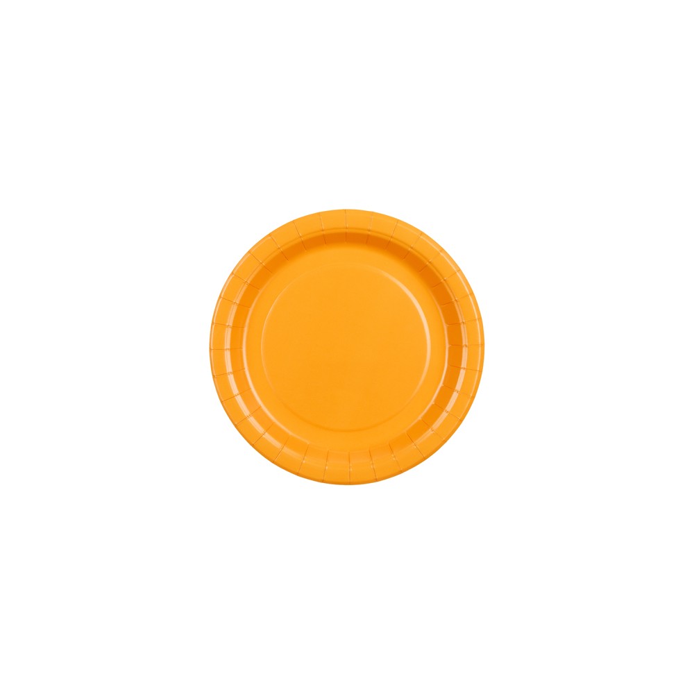 6 Assiettes en papier - orange clair - 18 cm