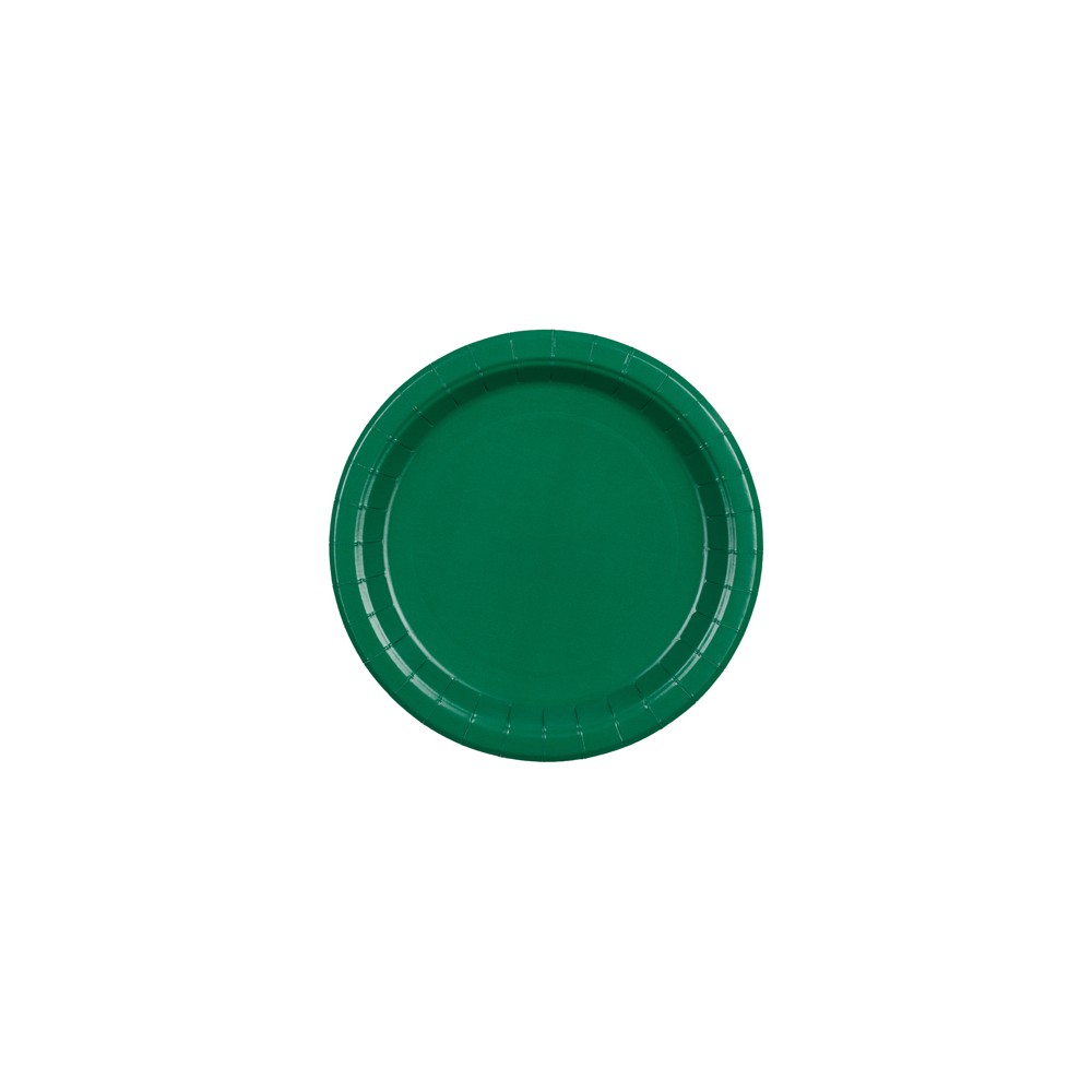 6 Assiettes en papier - vert foncé - 18 cm