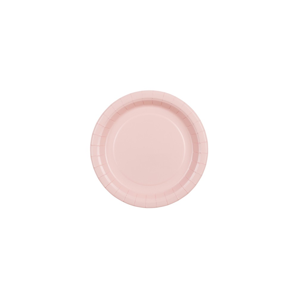 6 Assiettes en papier - rose clair - 18 cm