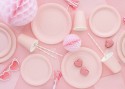 6 Assiettes en papier - rose clair - 18 cm