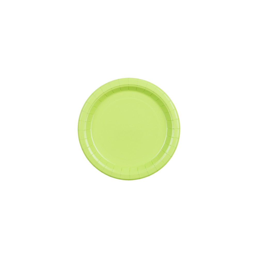 6 Assiettes en papier - vert clair - 18 cm