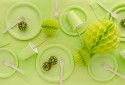 6 Assiettes en papier - vert clair - 18 cm
