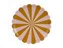 6 Assiettes Rayons rose et marron - 21 cm