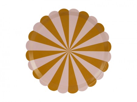 6 Assiettes Rayons rose et...