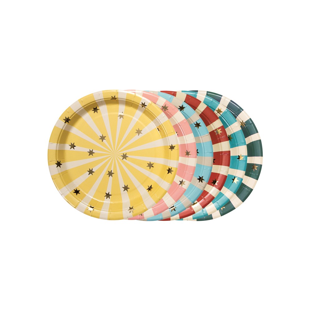6 Assiettes à Rayures de Cirque