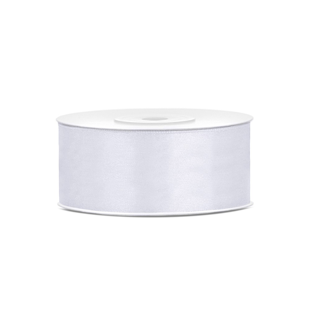 Ruban voile bord Rubans tissu - blanc - 25mm/25m