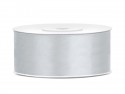 Ruban Rubans tissu - argent - 25mm/25m