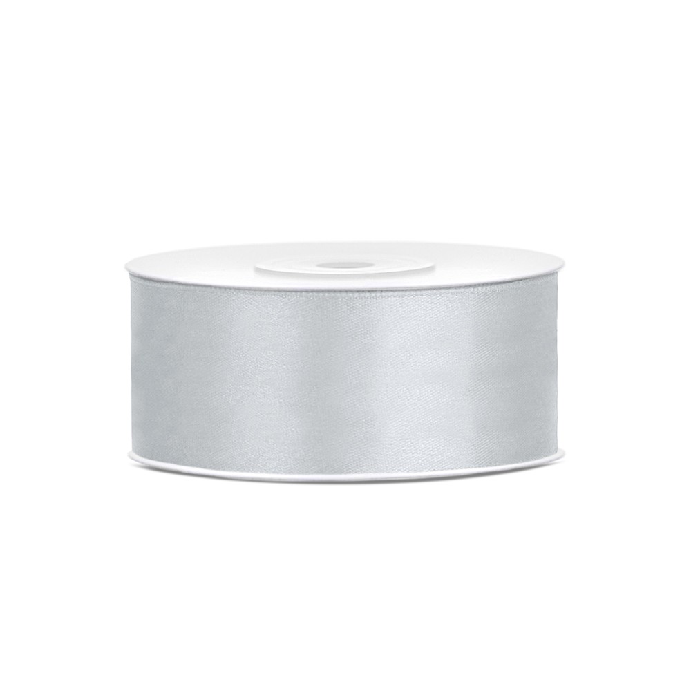 Ruban Rubans tissu - argent - 25mm/25m