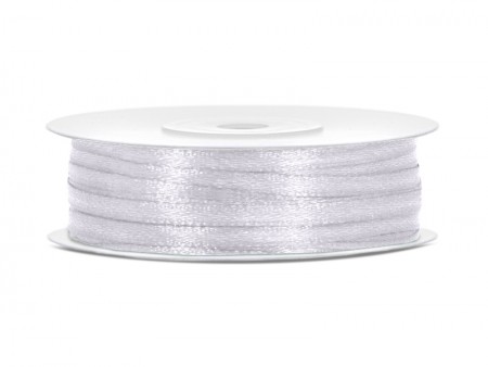 50 m ruban satin blanc - 3 mm