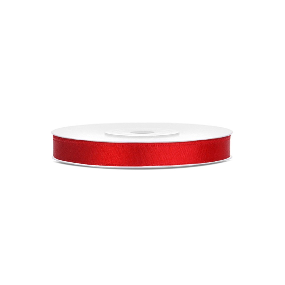 Ruban voile bord Rubans tissu - rouge - 6mm/25m
