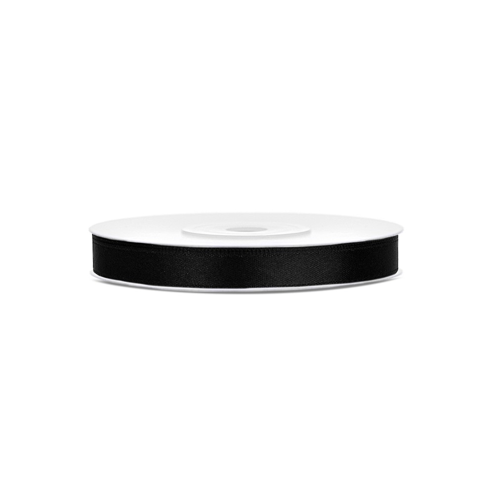 Ruban voile bord Rubans tissu - noir - 6mm/25m