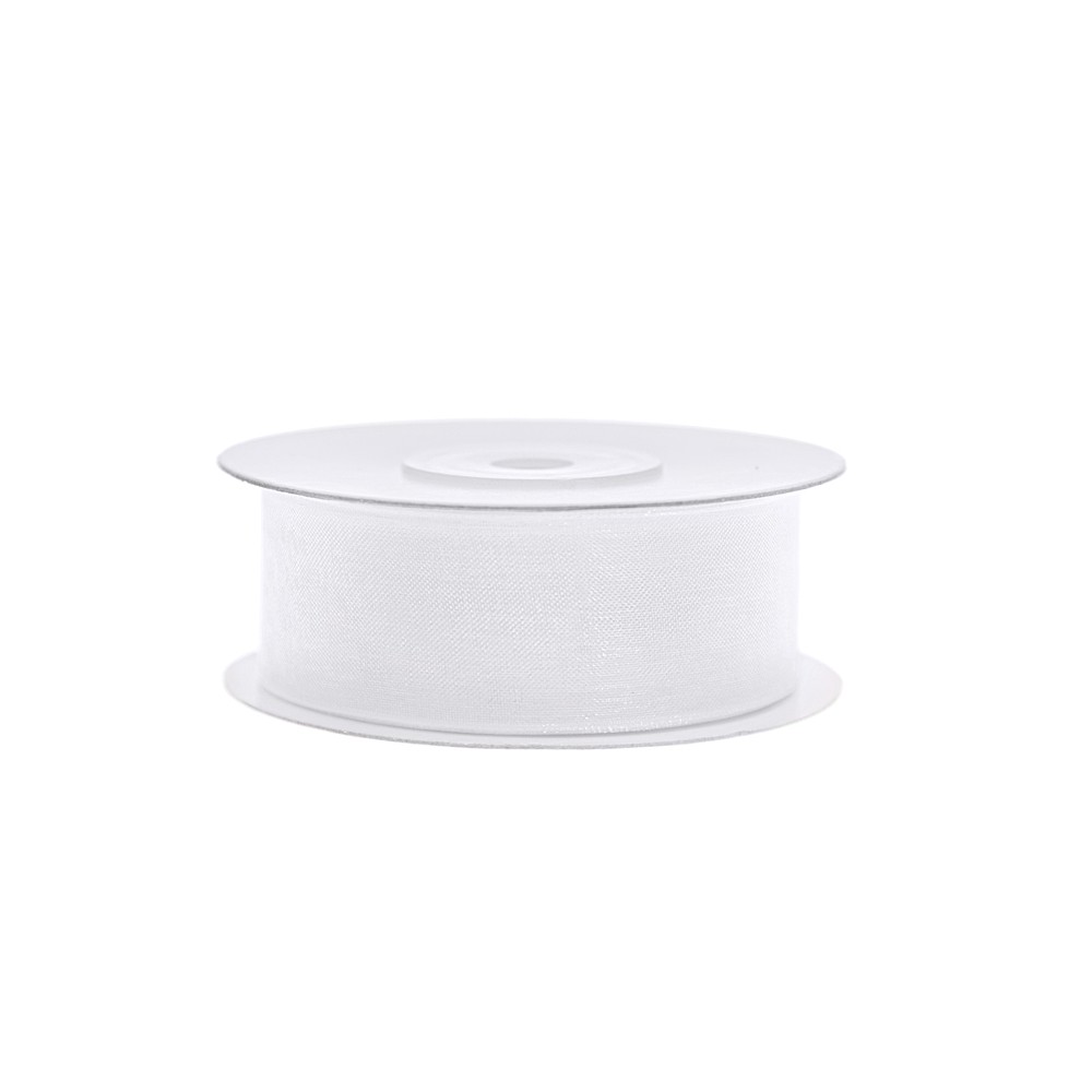 Ruban en mousseline de soie - blanc - 25mm/25m