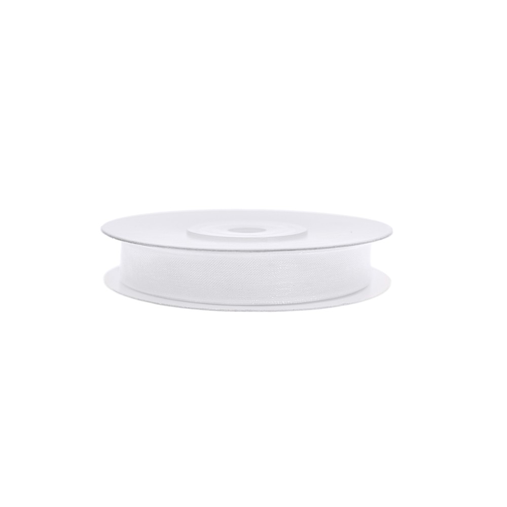 Ruban en mousseline de soie - blanc - 6mm/25m