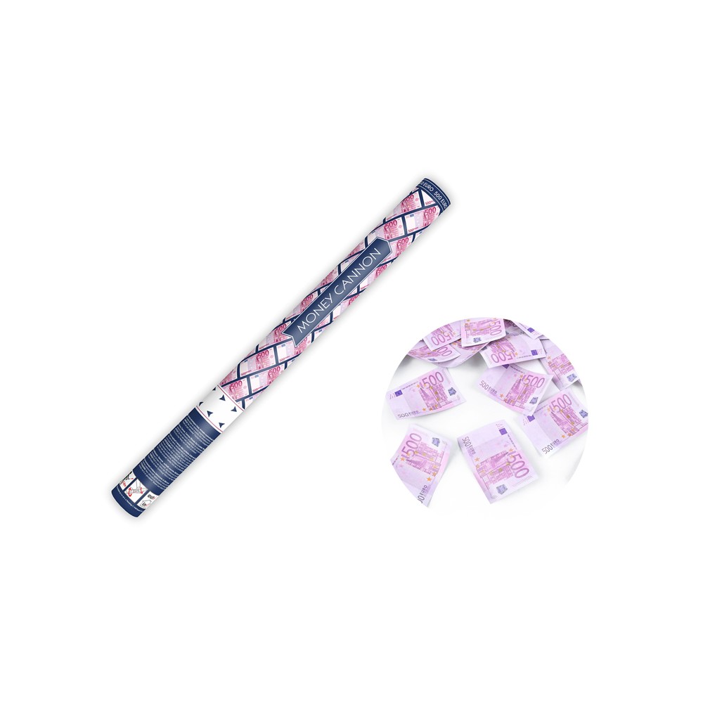 Canon à confettis avec billets de 500 euros - 60cm