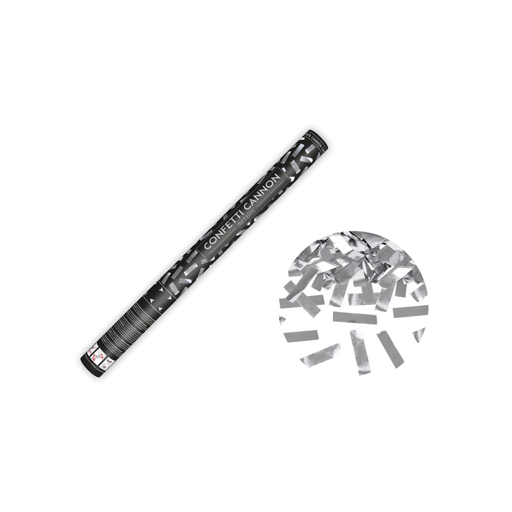 Canon à confettis - argent - 60cm